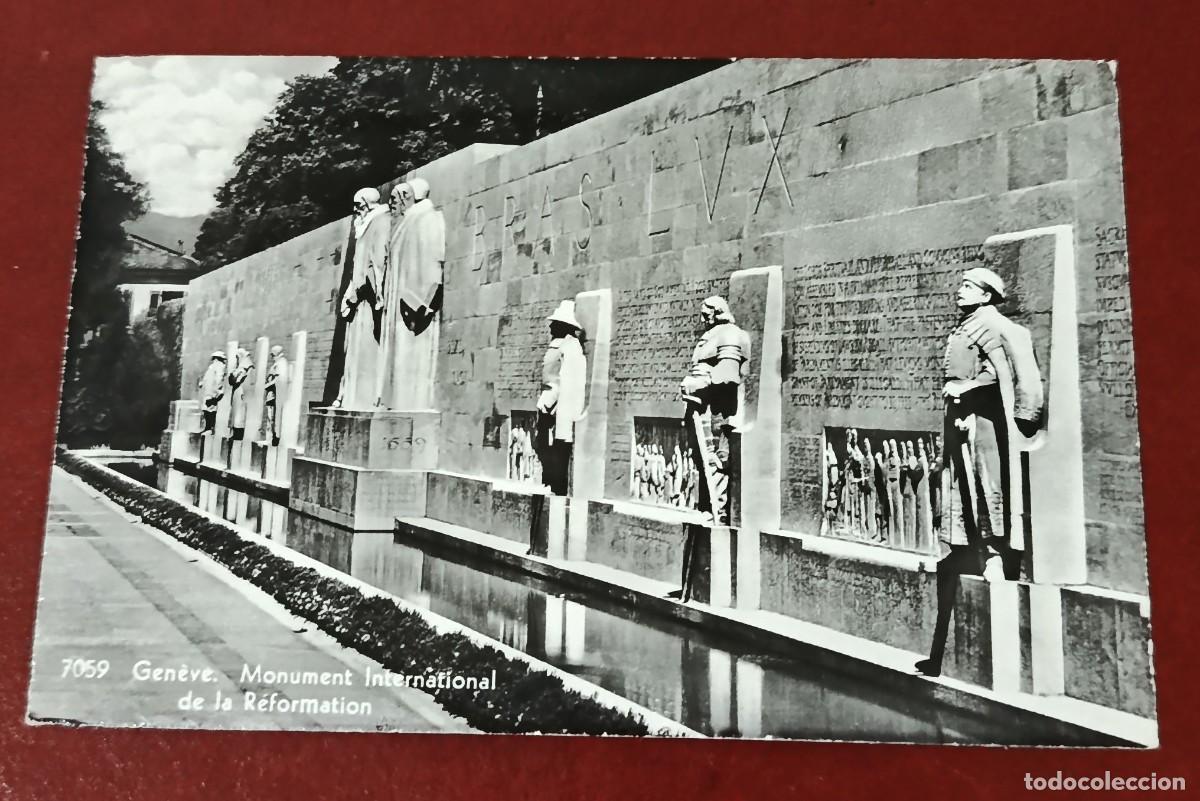 Postales: POSTAL BLANCO Y NEGRO MONUMENTO INTERNACIONAL DE LA REFORMA - PARQUE DE LOS BASTIONES - GINEBRA - SU