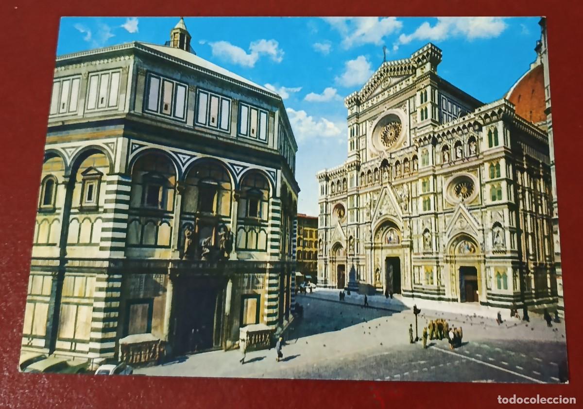 Postales: PIAZZA DEL DUOMO - BAPTISTERIO DE SAN JUAN - CATEDRAL SANTA M&ordf; DEL FIORE - FLORENCIA - ITALIA
