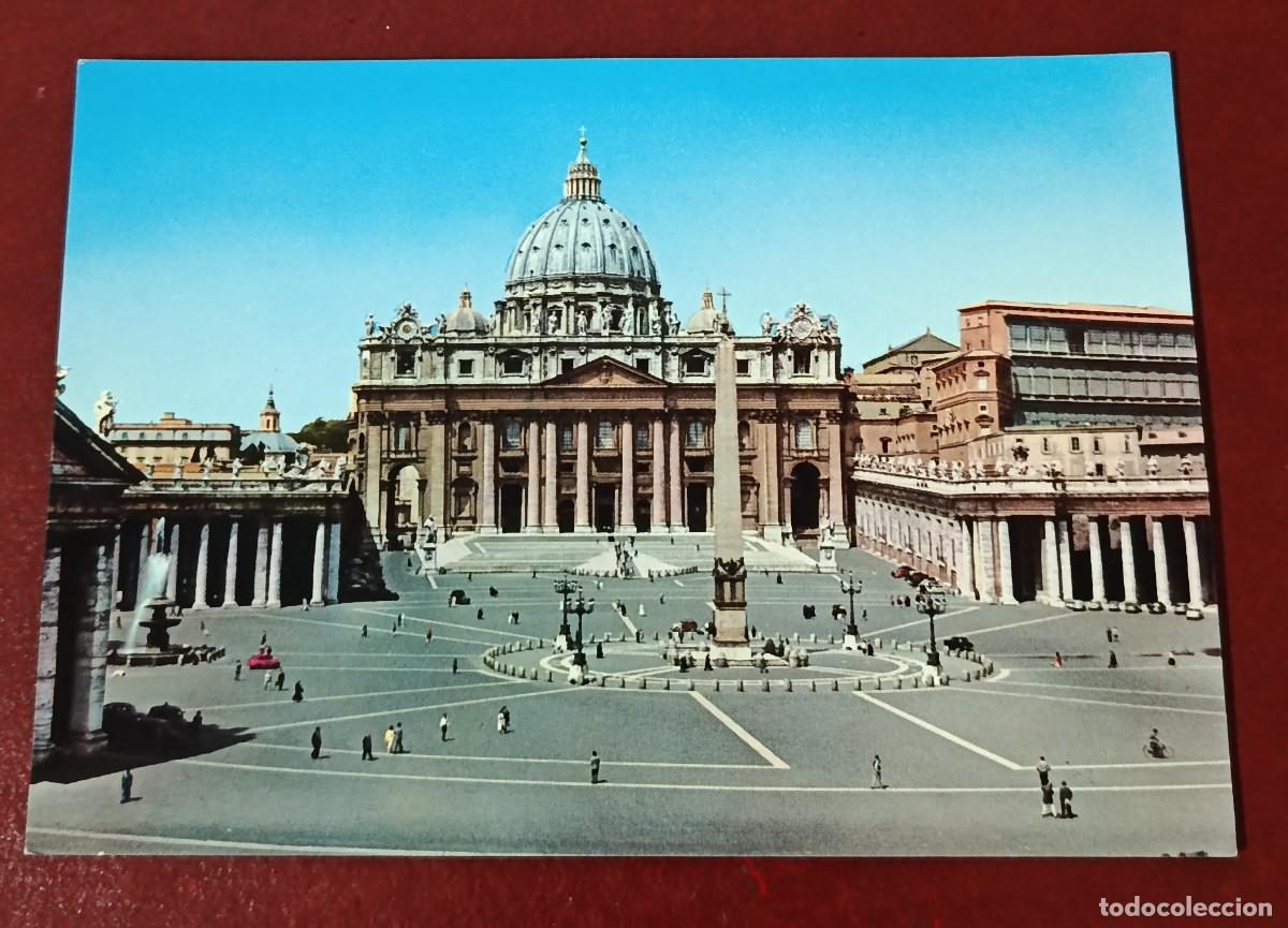 Postkarten: TARJETA POSTAL PLAZA Y BAS&Iacute;LICA DE SAN PEDRO EN LA CIUDAD DEL VATICANO - ROMA - ITALIA