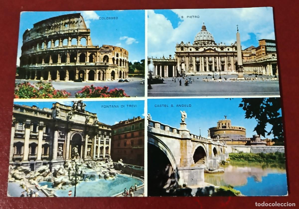 Postcards: EL COLISEO - BAS&Iacute;LICA SAN PEDRO - LA FONTANA DI TREVI - CASTILLO SANT' ANGELO - ITALIA 1959