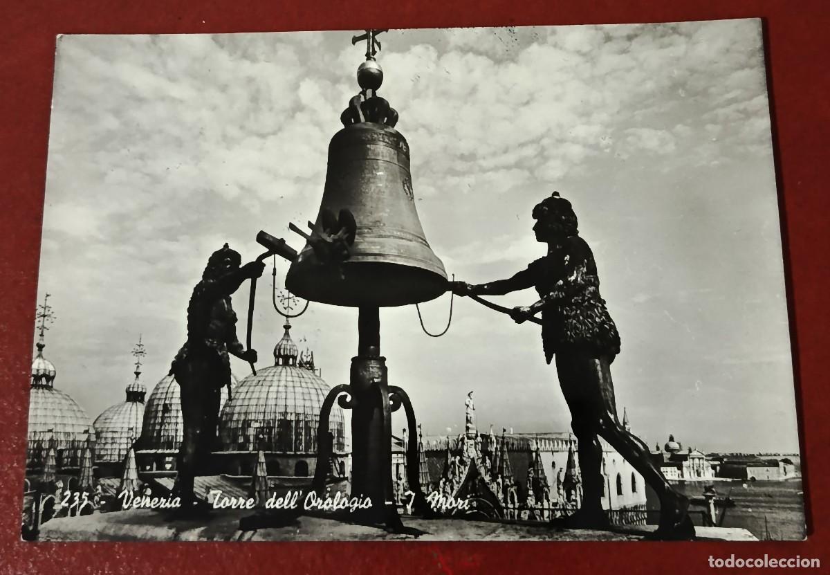 Postkarten: POSTAL BLANCO Y NEGRO LOS MOROS - ESTATUAS BRONCE TORRE DEL RELOJ - PLAZA SAN MARCOS - VENECIA - ITA