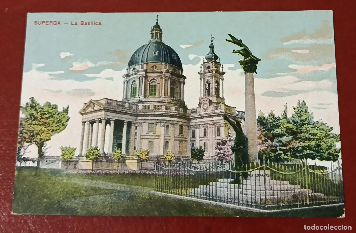 Cartoline: TARJETA POSTAL BAS&Iacute;LICA DE SUPERGA CON VISTAS A CIUDAD DE TURIN - ITALIA