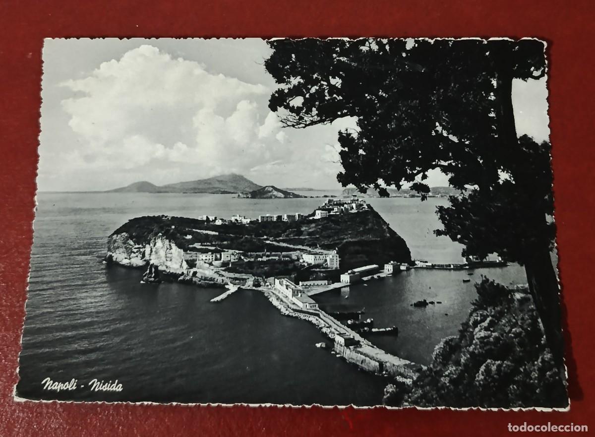 Postkarten: POSTAL BLANCO UY NEGRO ISLA DE NISIDA - N&Aacute;POLES - ITALIA 1954
