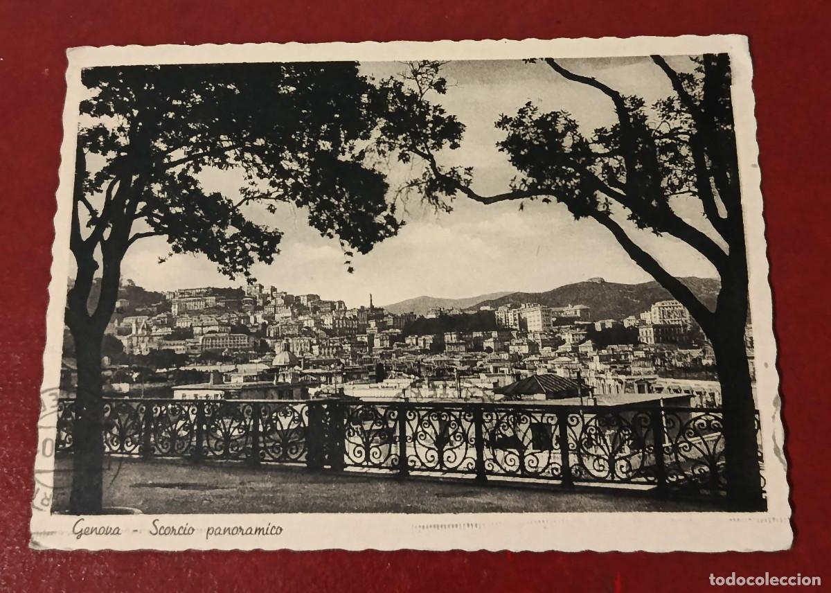 Postkarten: POSTAL BLANCO Y NEGRO VISTA PANOR&Aacute;MICA DE G&Eacute;NOVA - ITALIA 1950