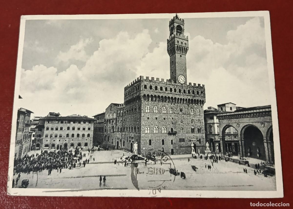 Postcards: POSTAL BLANCO Y NEGRO PALAZZO VECCHIO - PIAZZA DELLA SIGNORIA - FLORENCIA - ITALIA 1950