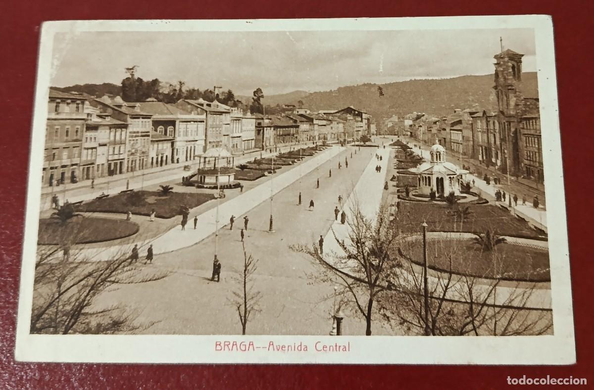 Cartes Postales: POSTAL SEPIA DE LA AVENIDA CENTRAL - BRAGA - PORTUGAL PPIO XX