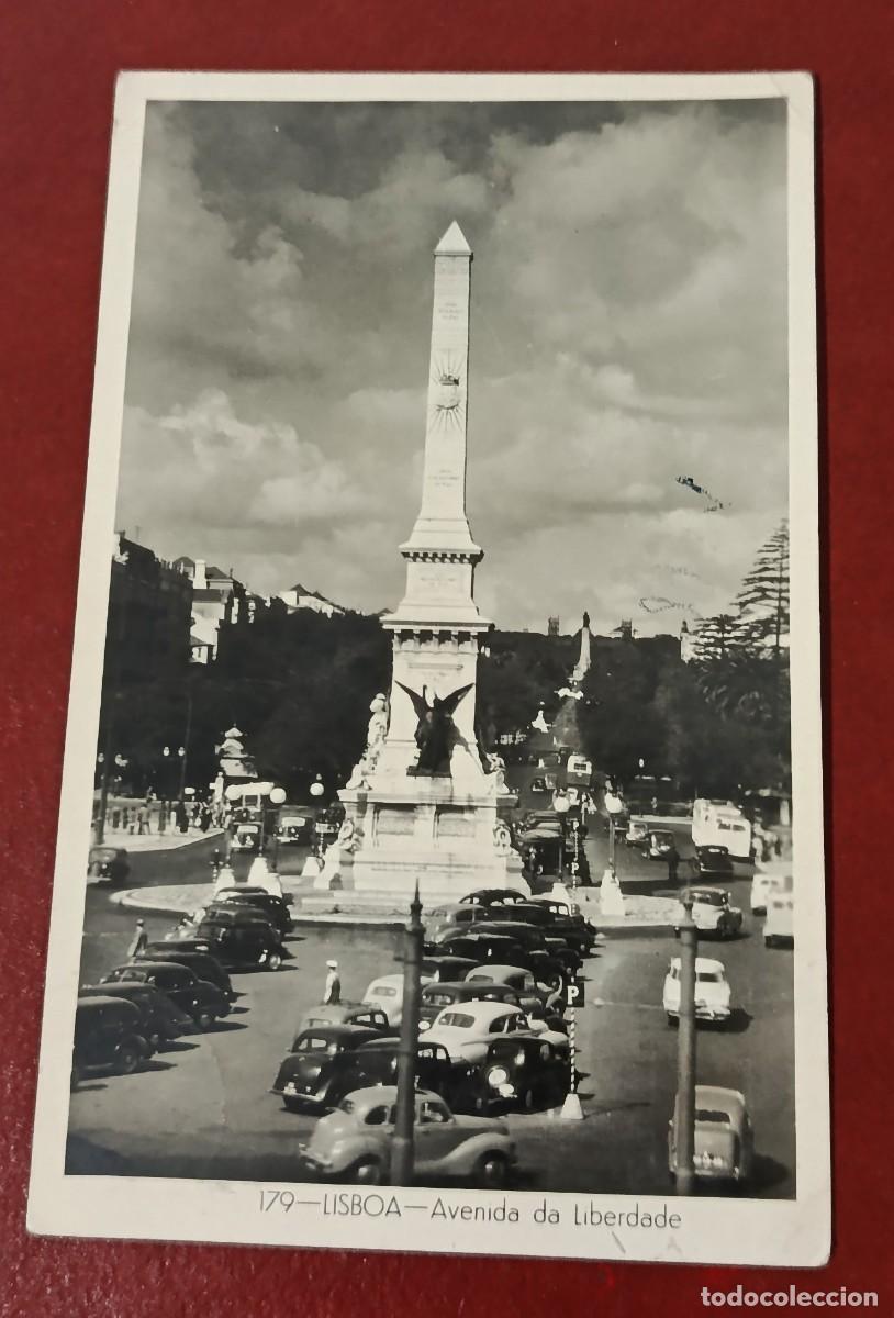 Postkarten: POSTAL BLANCO Y NEGRO MONUMENTO DE LOS RESTAURADORES - PRACA DOS RESTAURADORES - PORTUGAL 1950