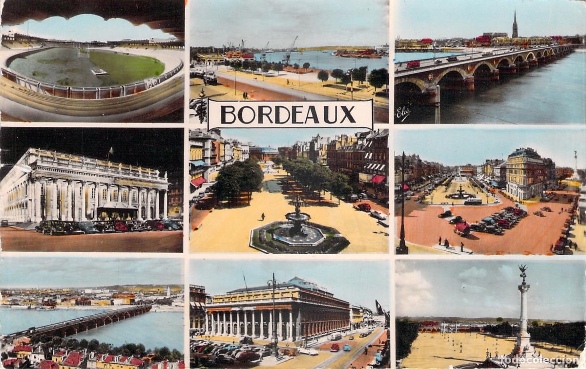 Postales: Postal de Bordeaux con Vistas M&uacute;ltiples de la Ciudad Francesa