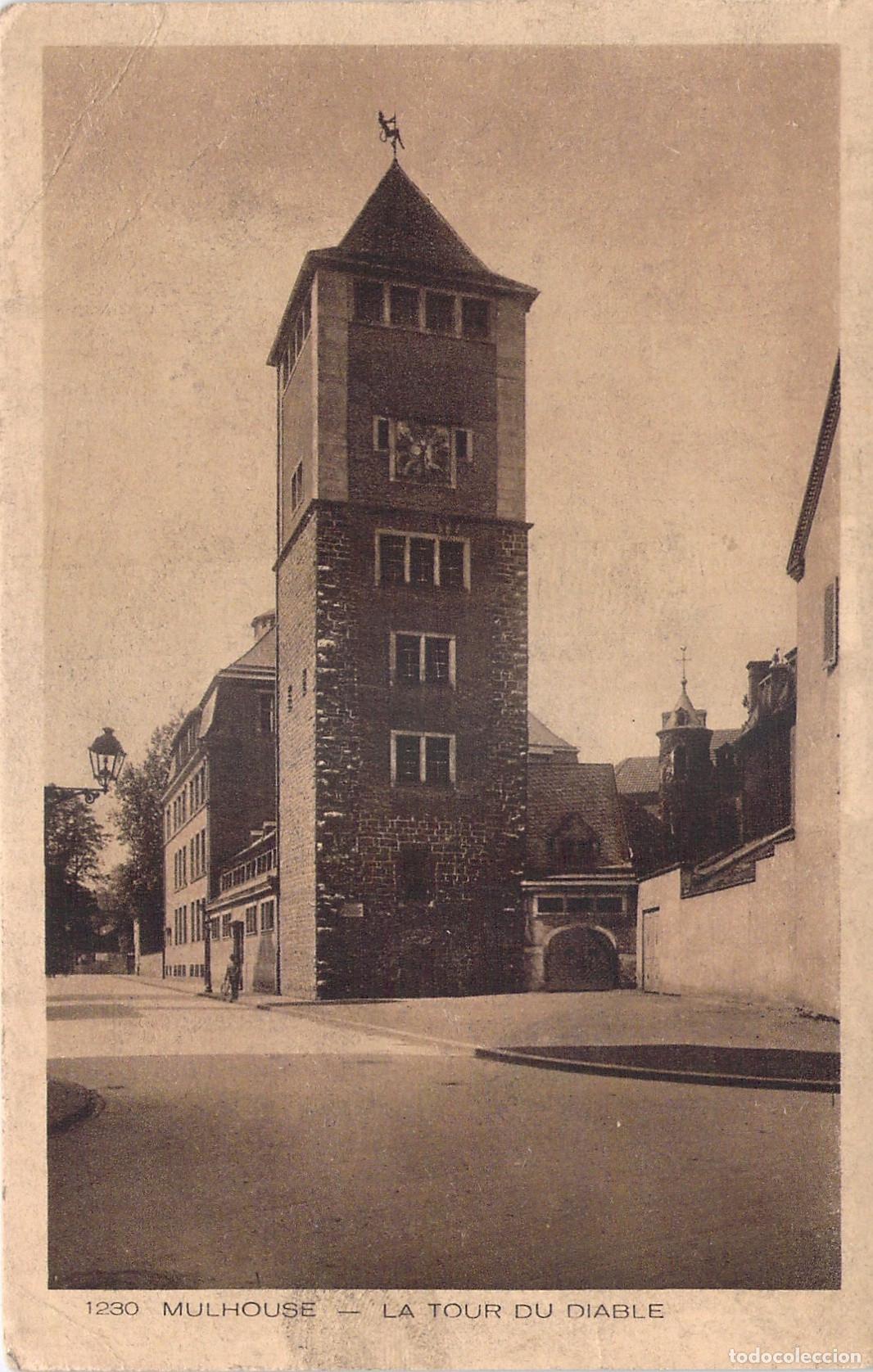 Postales: Postal de la Torre del Diablo en Mulhouse, Francia