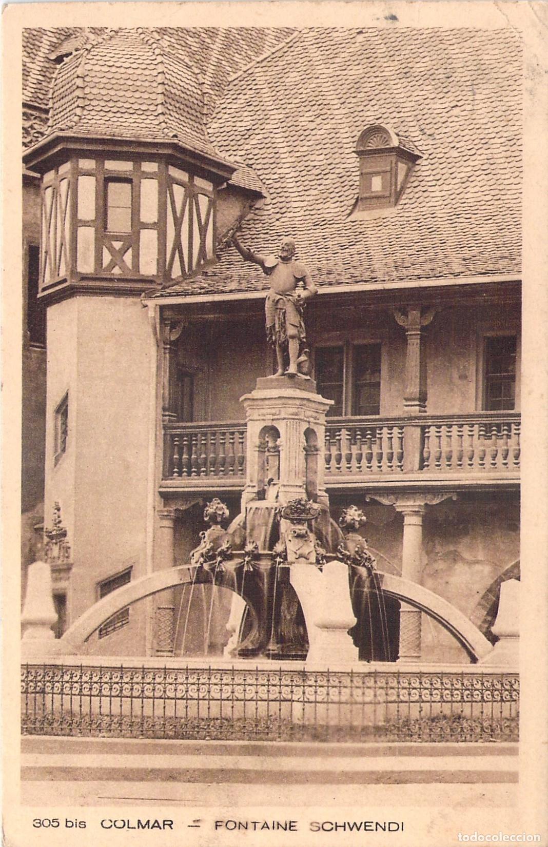 Postales: Postal de la Fuente Schwendi en Colmar, Alsacia
