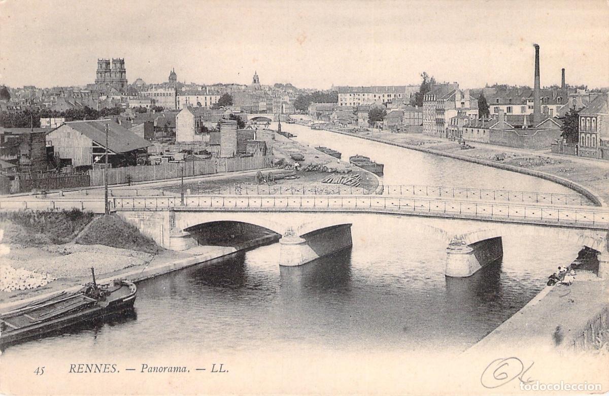 Postales: Postal de Rennes Vista Panor&aacute;mica con Puente