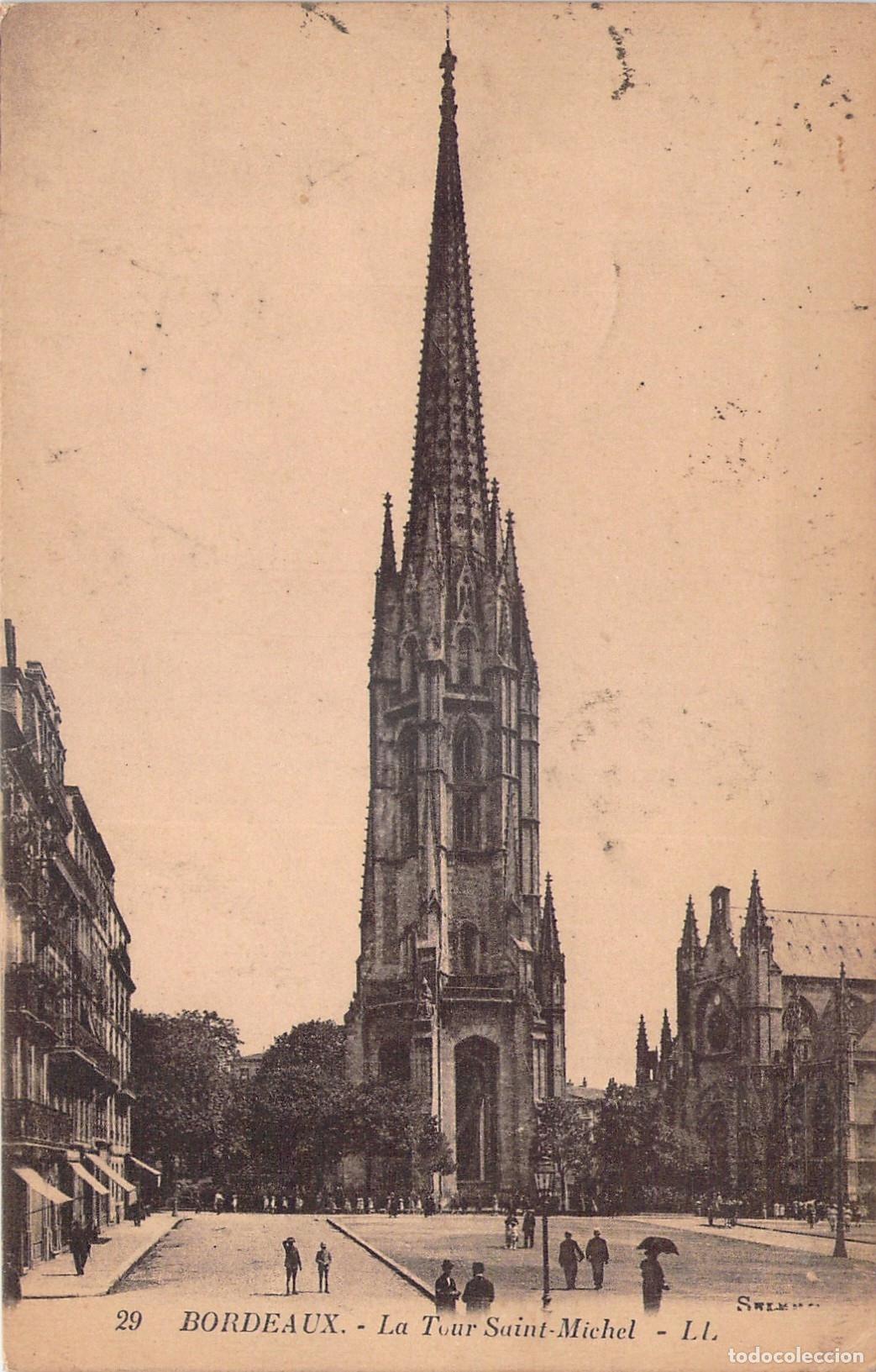 Postales: Postal de la Torre Saint-Michel en Burdeos, Francia