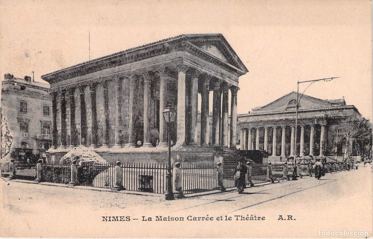Postais: Postal de Nimes, Maison Carr&eacute;e y Teatro en Francia