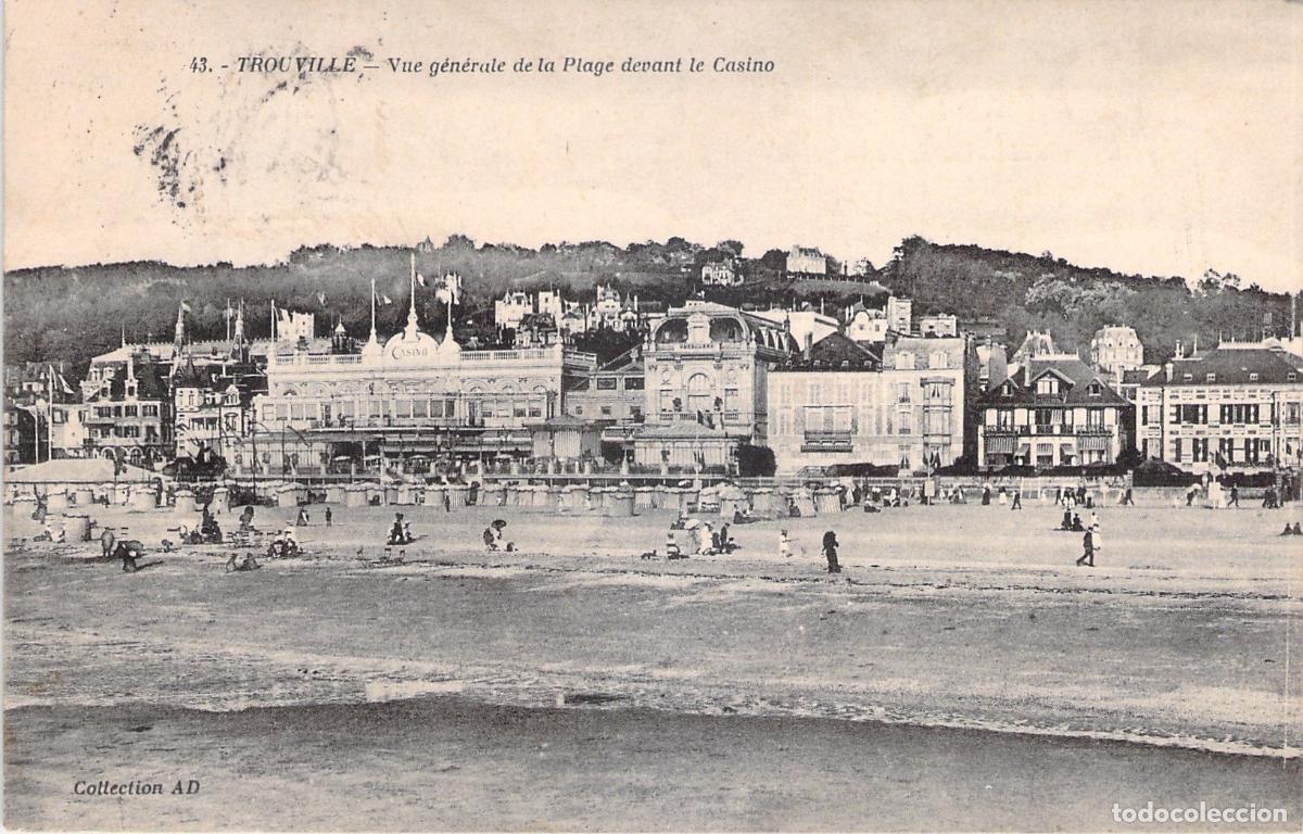 Cartes Postales: Postal de la Vista General de la Playa y el Casino en Trouville