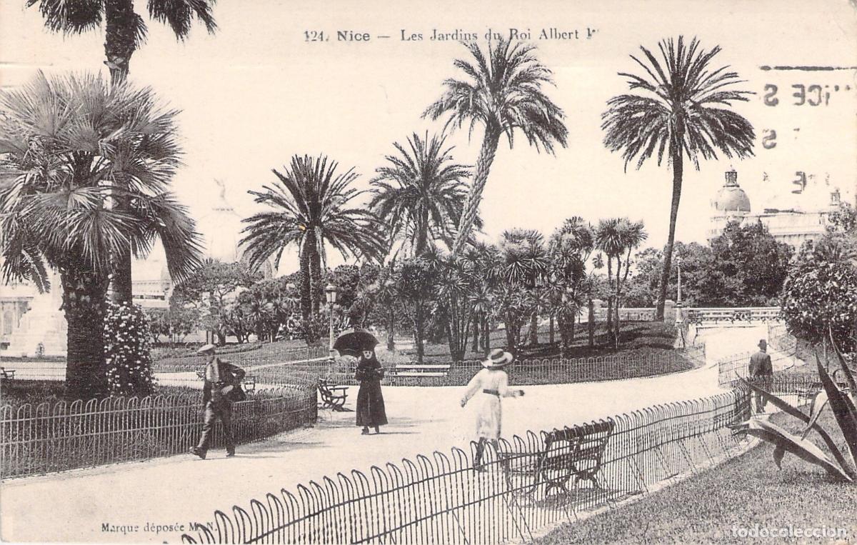 Postais: Postal de los Jardines del Rey Alberto I en Niza, Francia