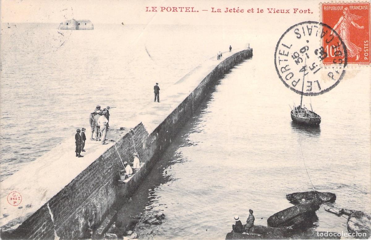 Postkarten: Postal de Le Portel, el Muelle y el Viejo Fuerte en Francia
