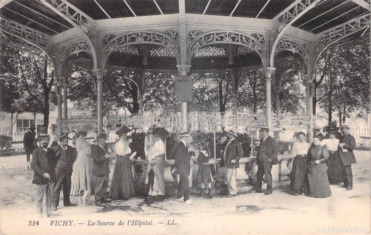Postales: Postal de Vichy: La Fuente del Hospital en Francia