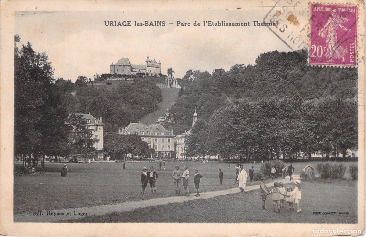 Postales: Postal de Uriage-les-Bains, Francia, Vista del Parque Thermal