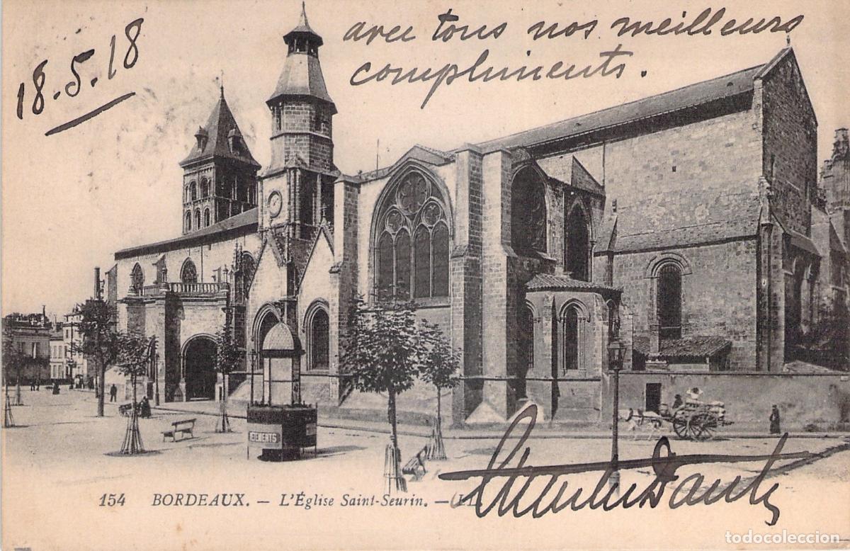 Postales: Postal de la Iglesia Saint-Seurin en Burdeos