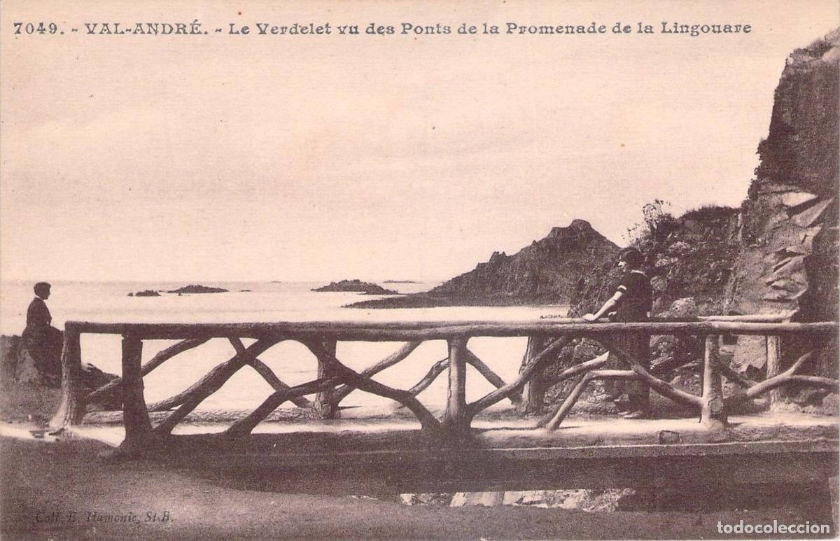 Postales: Postal de Val-Andre vista del islote Le Verdelet desde el paseo