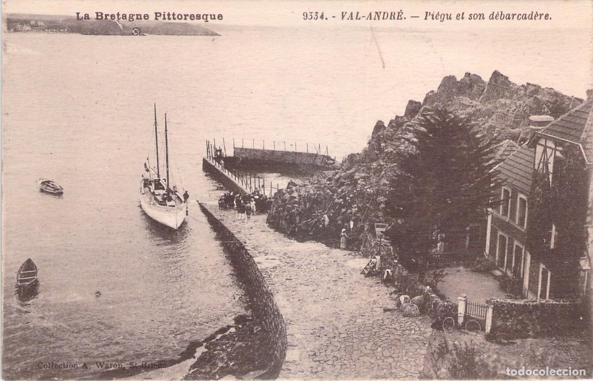 Postales: Postal de Val-Andre, muelle y costa en Breta&ntilde;a, Francia