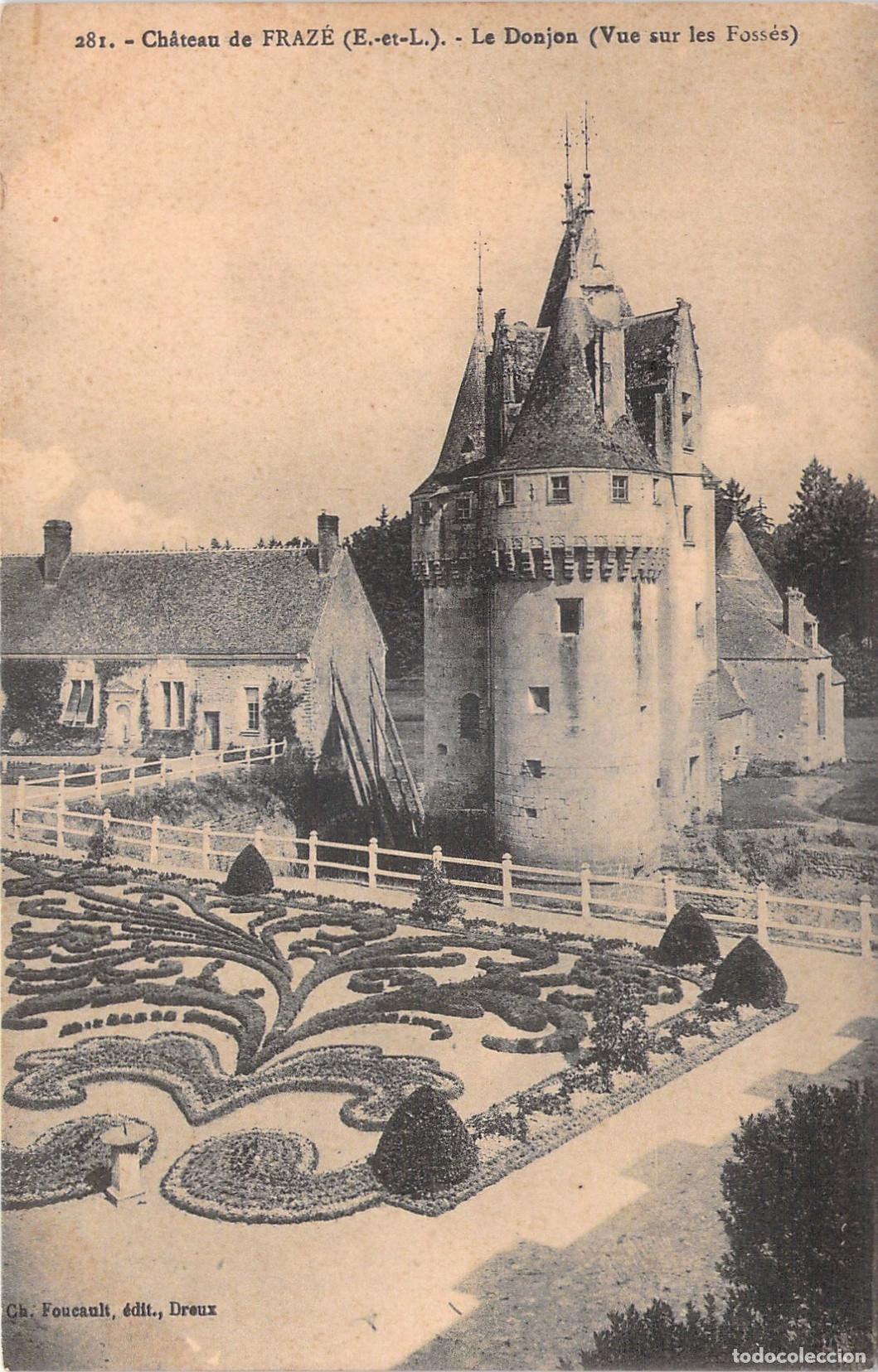 Postales: Postal del Castillo de Fraz&eacute; y sus jardines, Francia