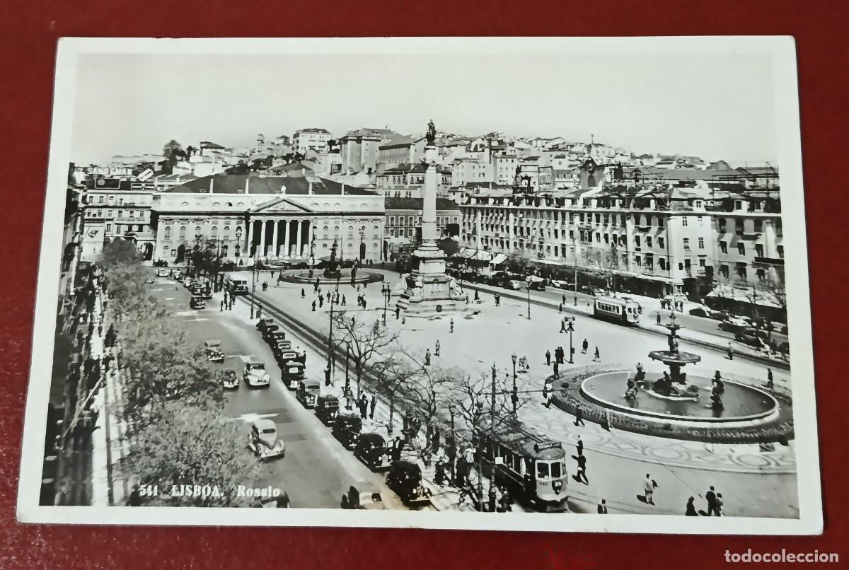 Postcards: POSTAL BLANCO Y NEGRO PLAZA DEL ROSARIO - LISBOA - PORTUGAL 1955