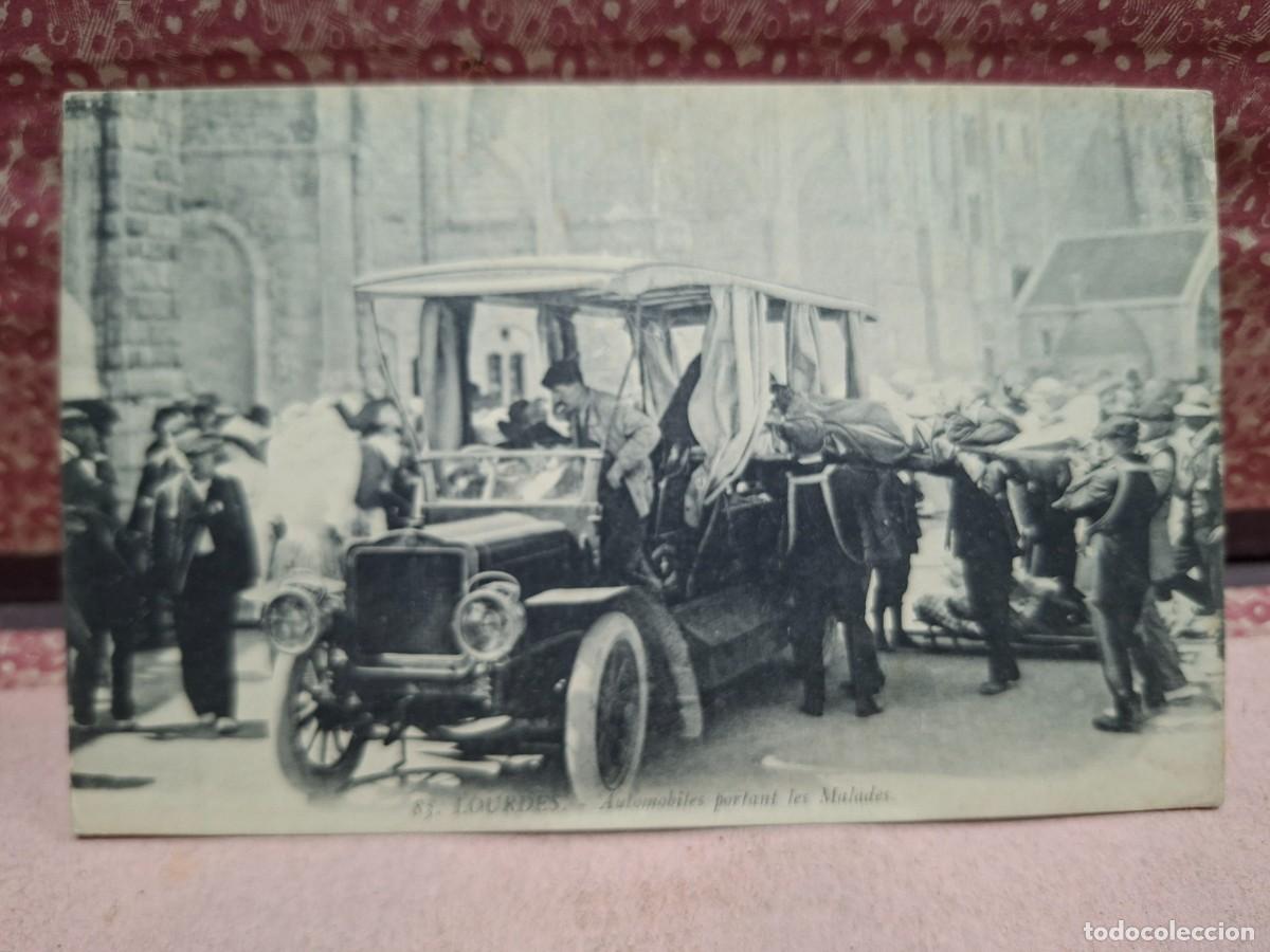 Postales: ANTIGUA POSTAL FRANCIA LOURDES COCHES LLEVANDO ENFERMOS VIRON 83