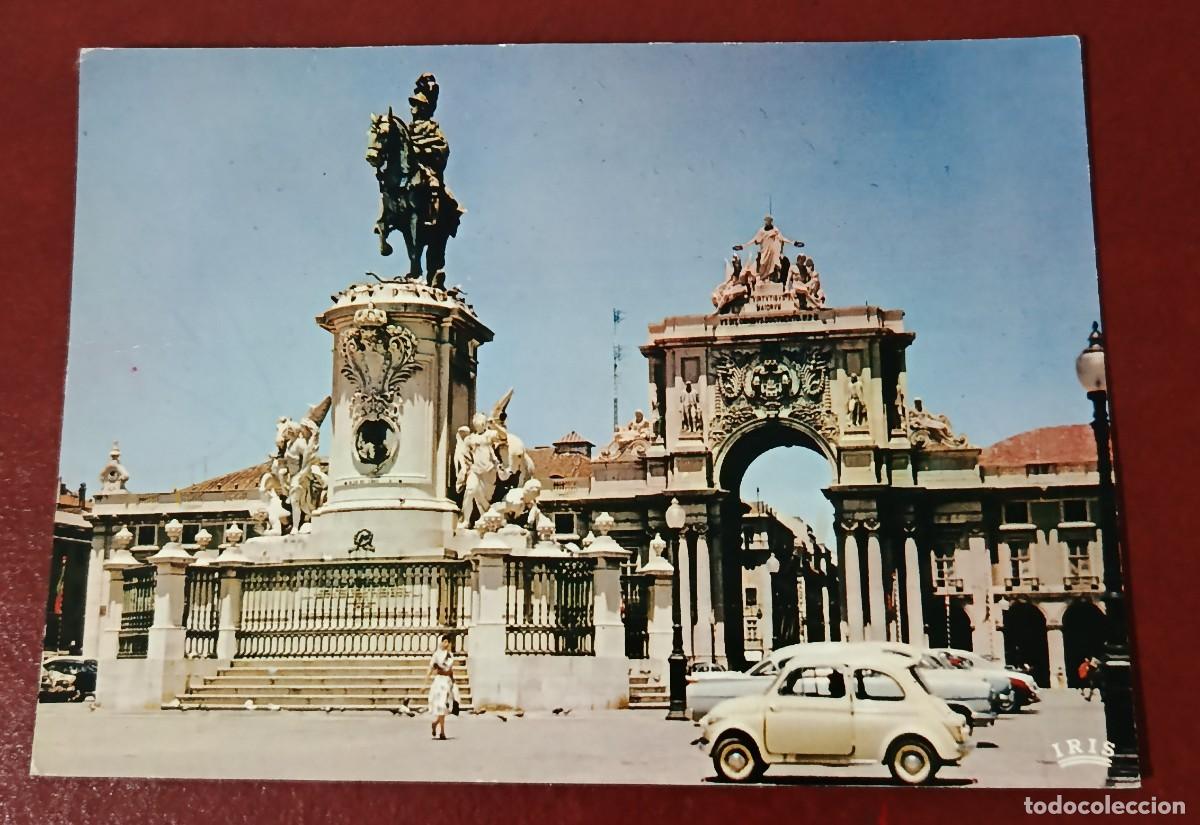 Postkarten: POSTAL ESTATUA ECUESTRE DEL REY JOS&Eacute; I - ARCO DE LA RUA AUGUSTA - LISBOA - PORTUGAL 1960
