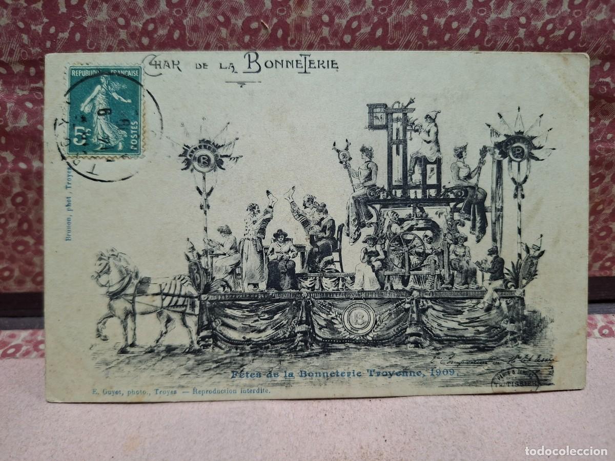 Postales: ANTIGUA POSTAL FIESTA DE LA BONNETERIE TROYENNE FRANCIA 1909