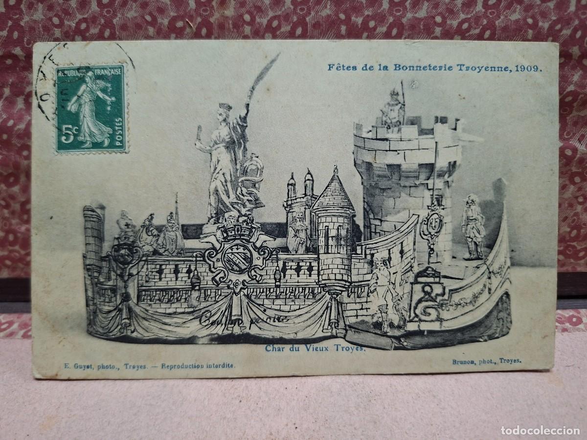 Postales: ANTIGUA POSTAL FIESTA DE LA BONNETERIE TROYENNE FRANCIA 1909