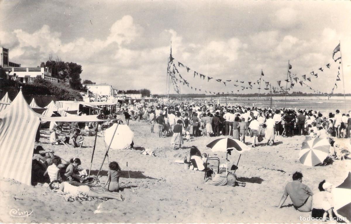 Postales: Postal de la playa de La Tranche-sur-Mer en Vend&eacute;e