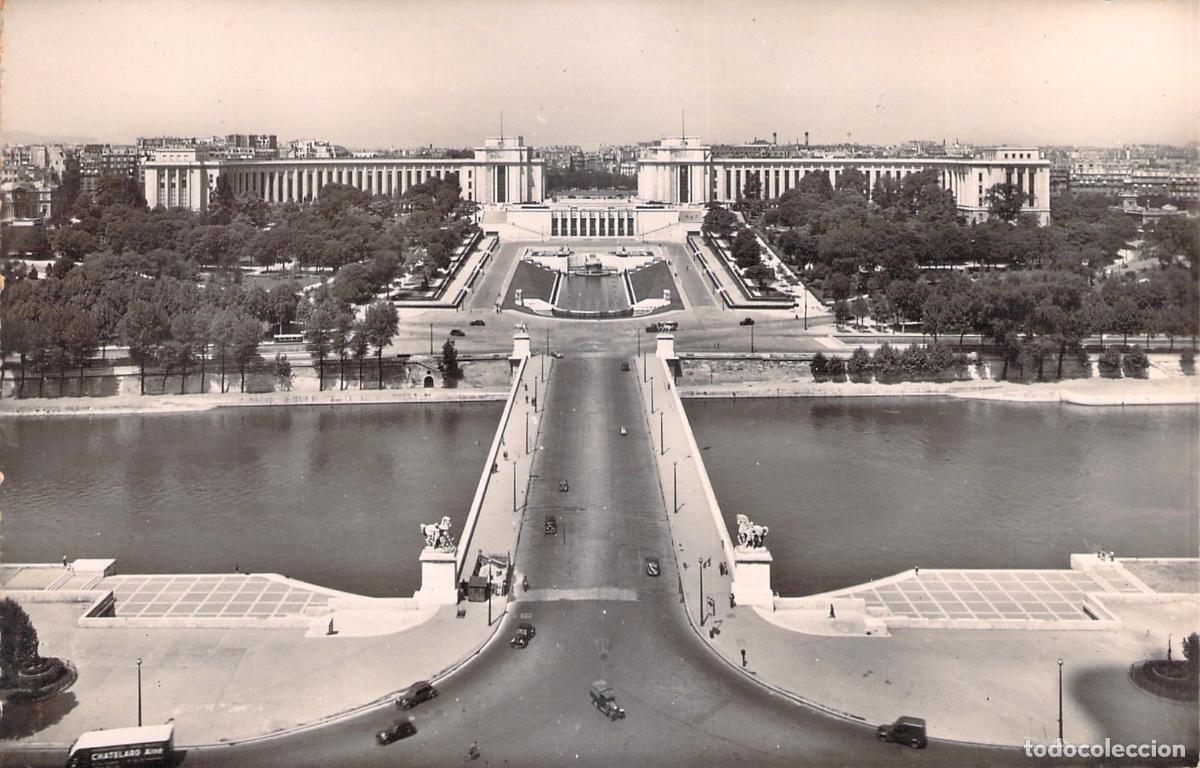 Postales: Postal de Par&iacute;s: Jardines del Trocadero y Palais de Chaillot