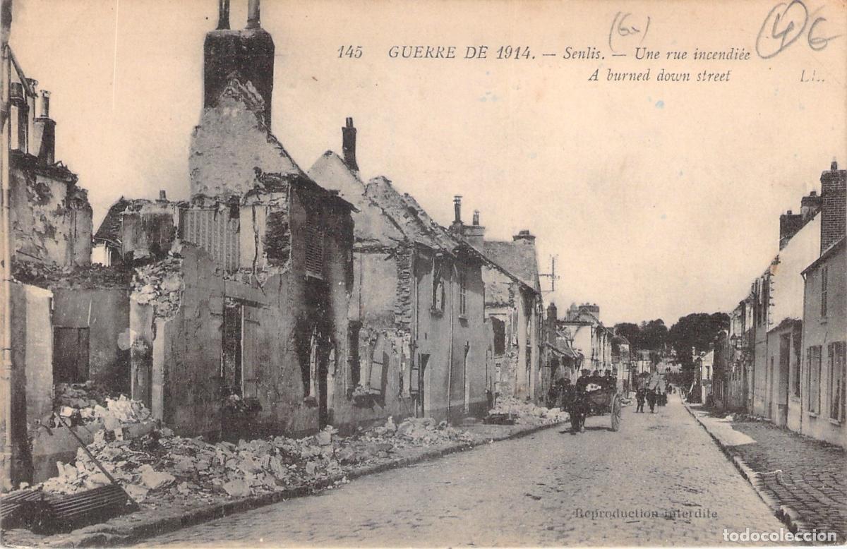 Postales: Postal de Senlis, calle destruida durante la Primera Guerra Mundial