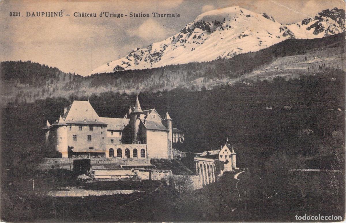 Cartes Postales: Postal del Castillo de Uriage y Estaci&oacute;n Termal en los Alpes Franceses