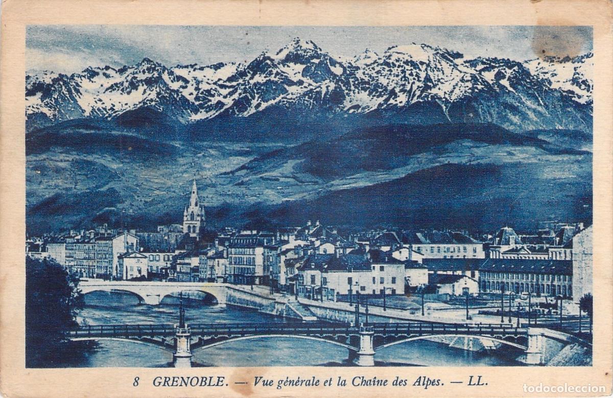 Cartes Postales: Postal de Grenoble y la cadena de los Alpes