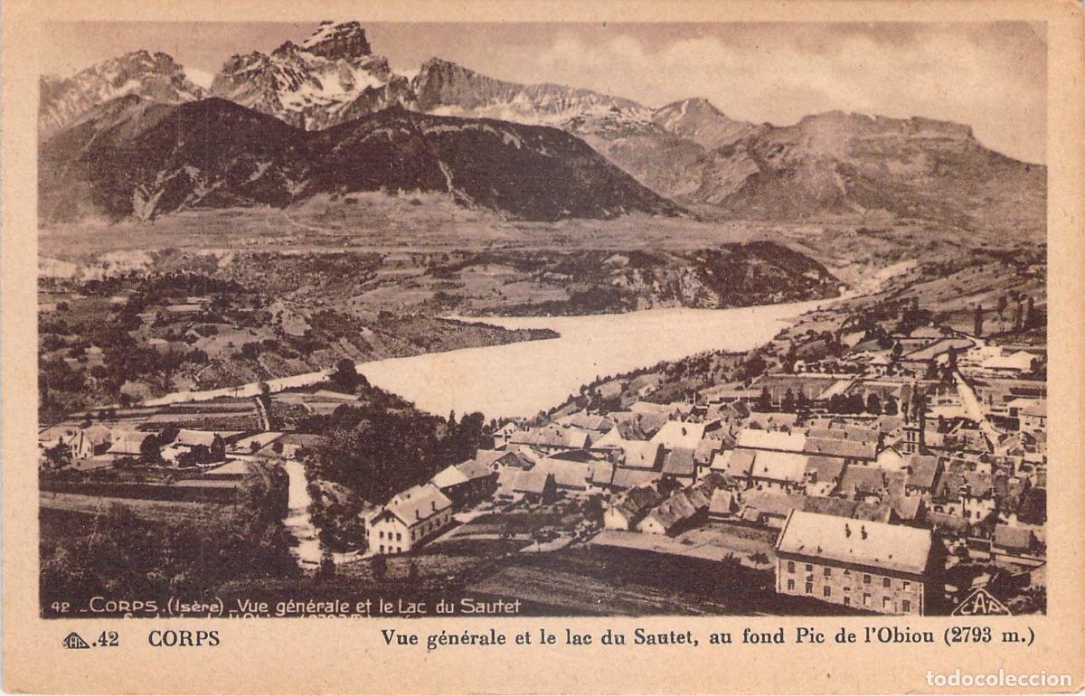 Cartes Postales: Postal de Corps Is&egrave;re vista general y el lago del Sautet