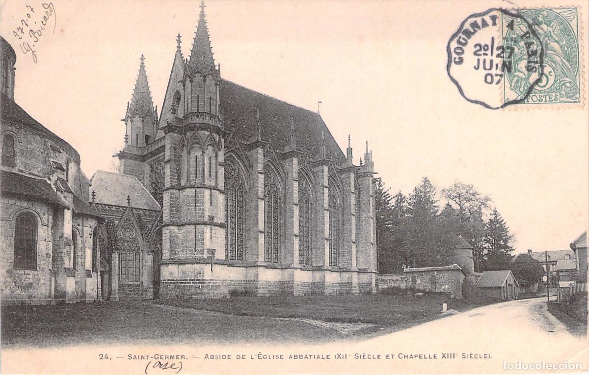 Postales: Postal de la Abad&iacute;a de Saint-Germer-de-Fly en Francia