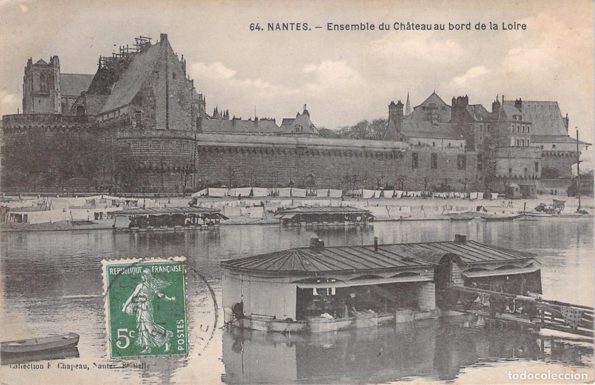 Postales: Postal de Nantes, Castillo a orillas del Rio Loira
