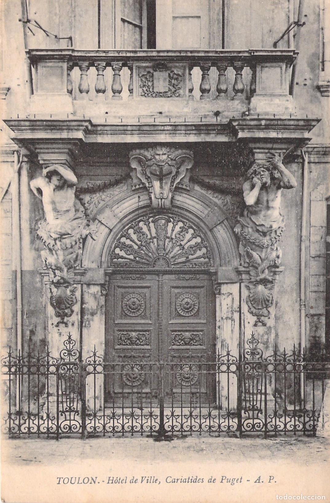 Postales: Postal de Toulon H&ocirc;tel de Ville Cariatides de Puget