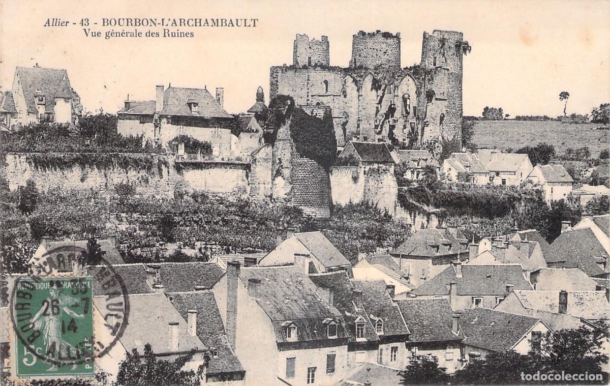 Postales: Postal de Bourbon-l'Archambault, Francia, Vista de las Ruinas