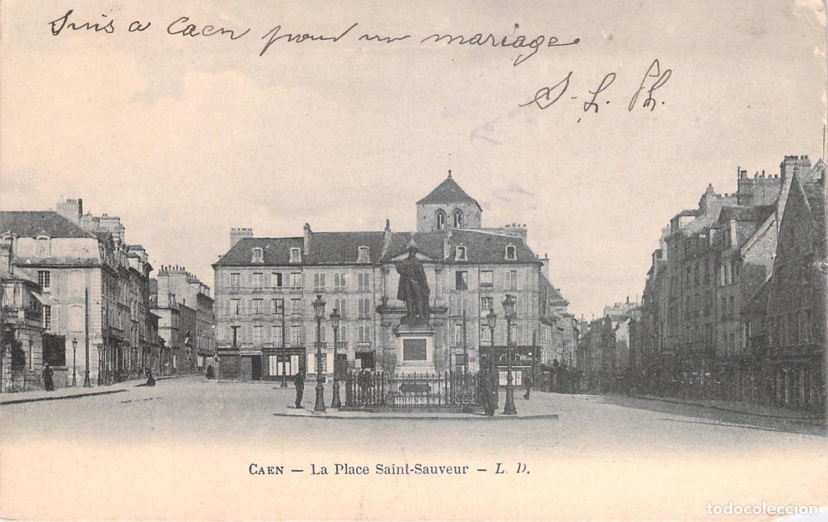 Postales: Postal de la Place Saint-Sauveur en Caen, Francia