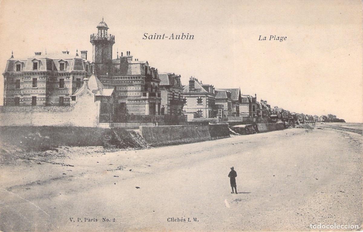 Postales: Postal de la playa y arquitectura costera en Saint-Aubin, Francia