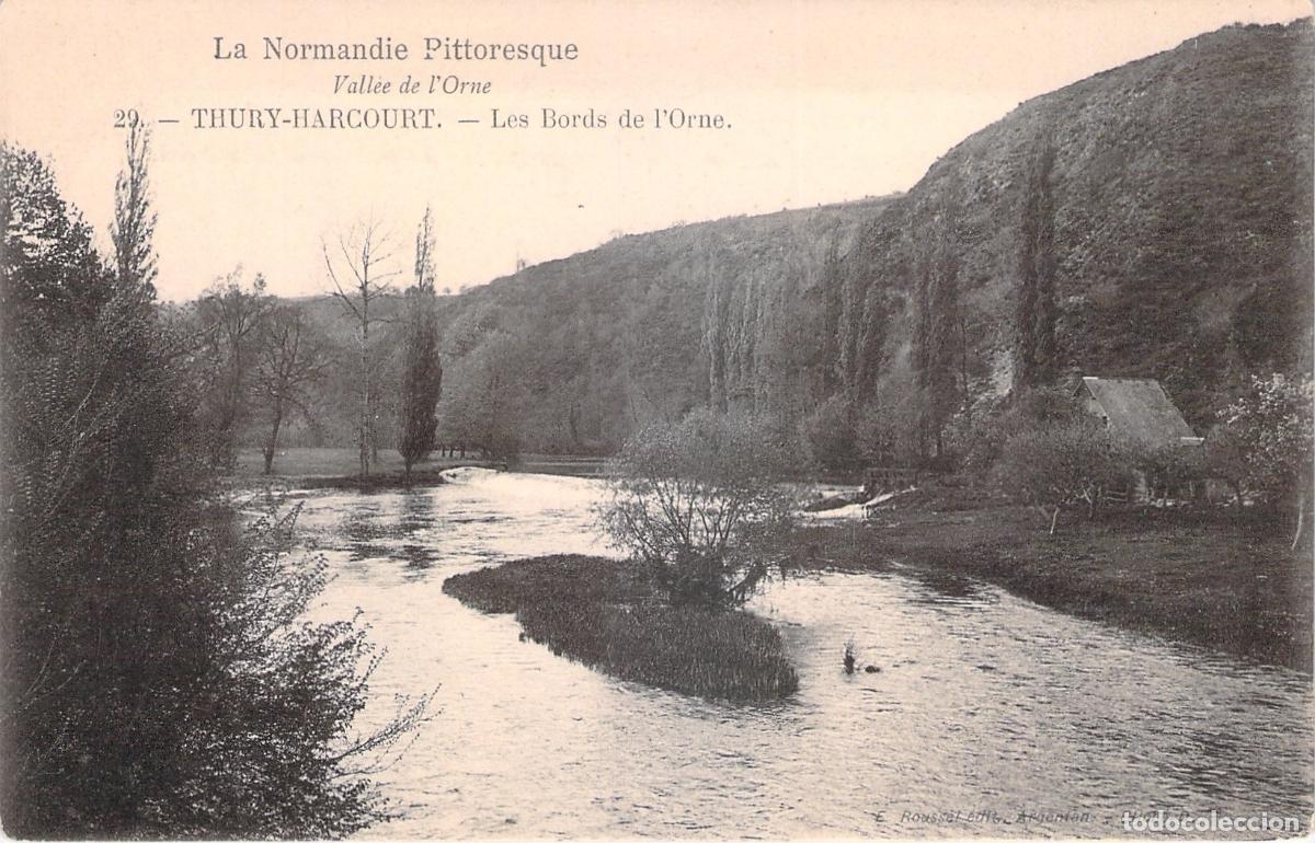 Postales: Postal de los bordes del r&iacute;o Orne en Thury-Harcourt, Normand&iacute;a