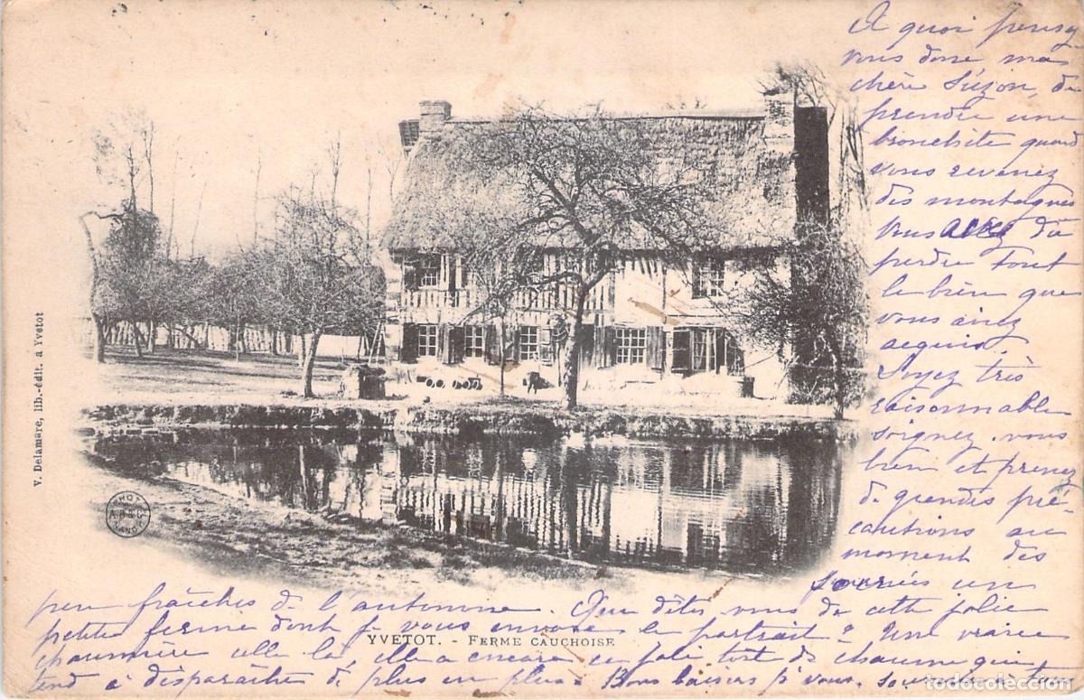 Cartoline: Postal de granja tradicional en Yvetot, Francia