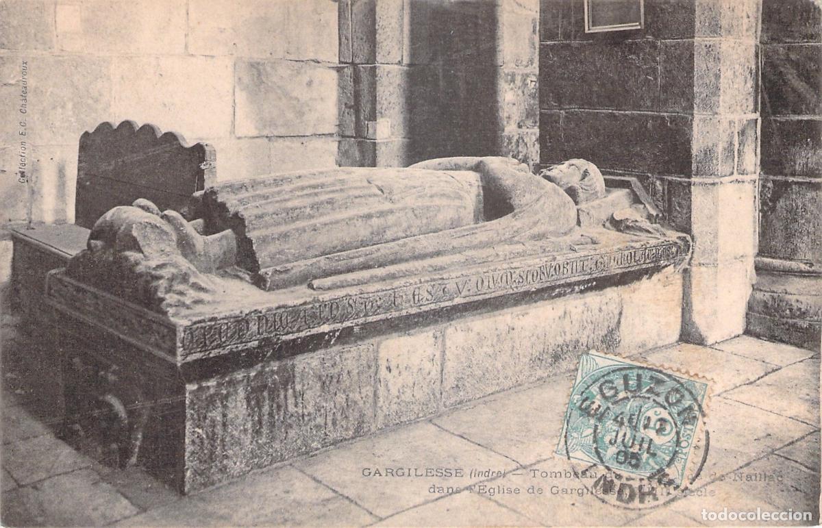 Cartoline: Postal de Gargilesse: Tumba de Guillaume de Naillac en la Iglesia local