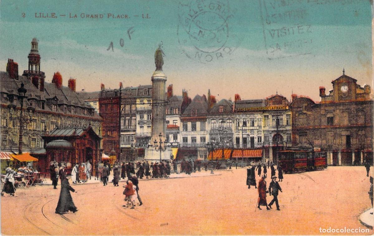Cartoline: Postal de la Grand Place en Lille, Francia