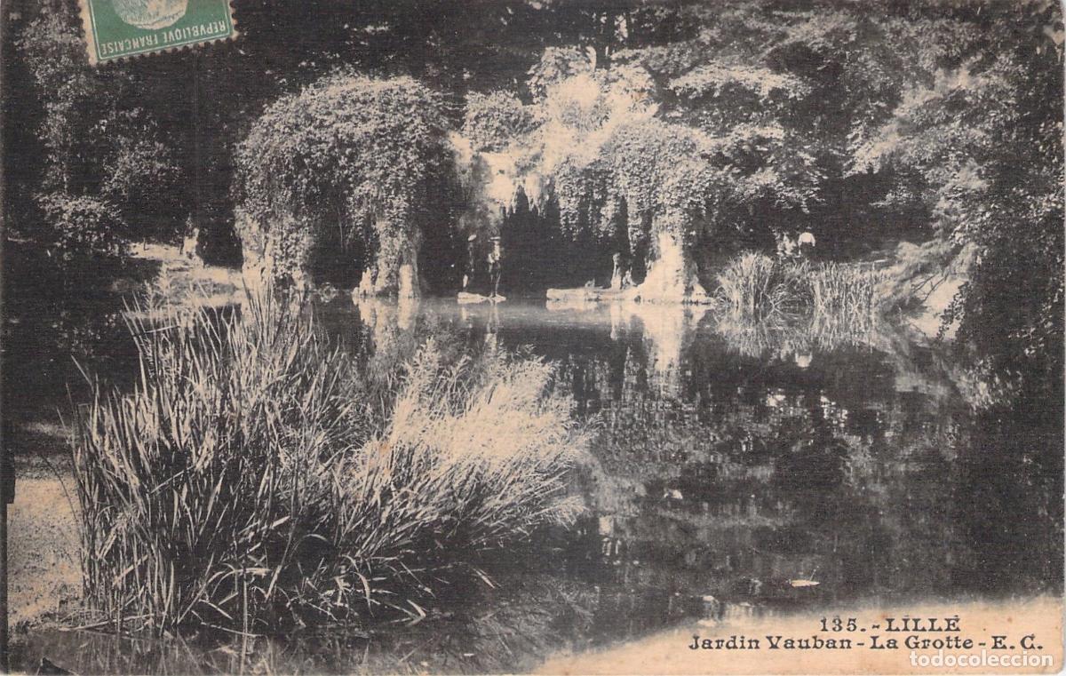 Postais: Postal de la Gruta en el Jardin Vauban de Lille