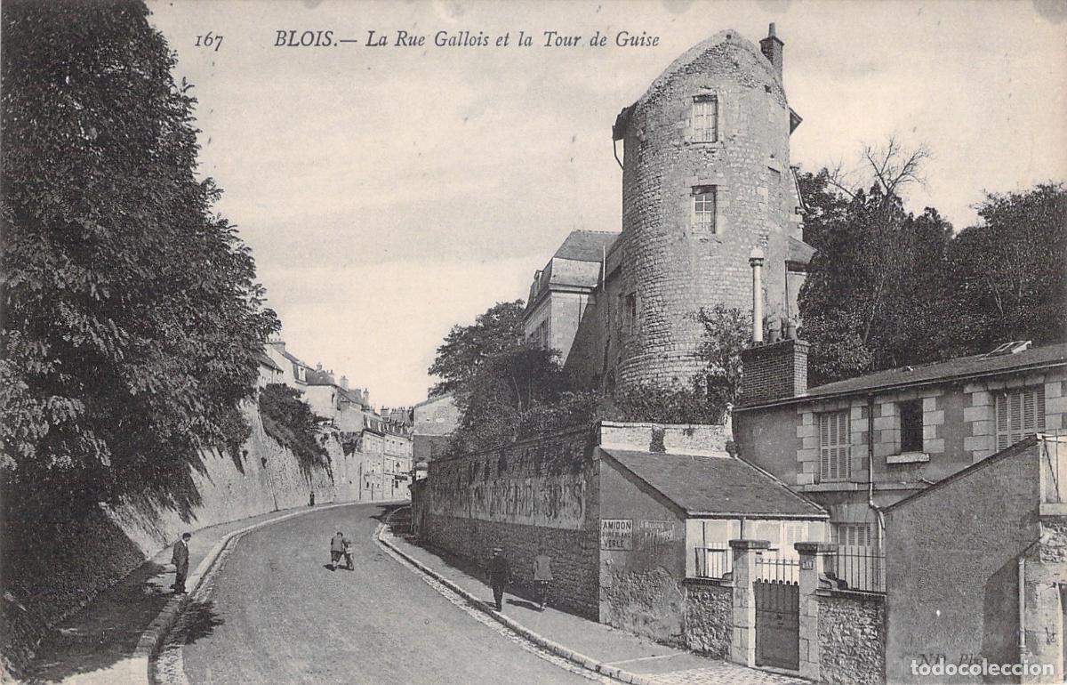 Postais: Postal de la Rue Gallois y la Tour de Guise en Blois, Francia
