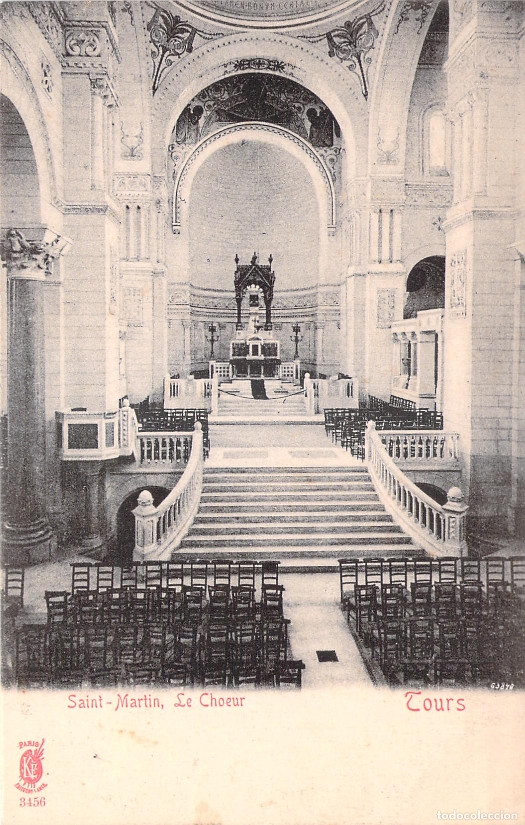 Postais: Postal de la Bas&iacute;lica de Saint-Martin en Tours, Francia